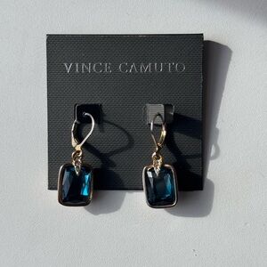 Vince Camuto Deep Blue/Green and Gold Drop Earrings